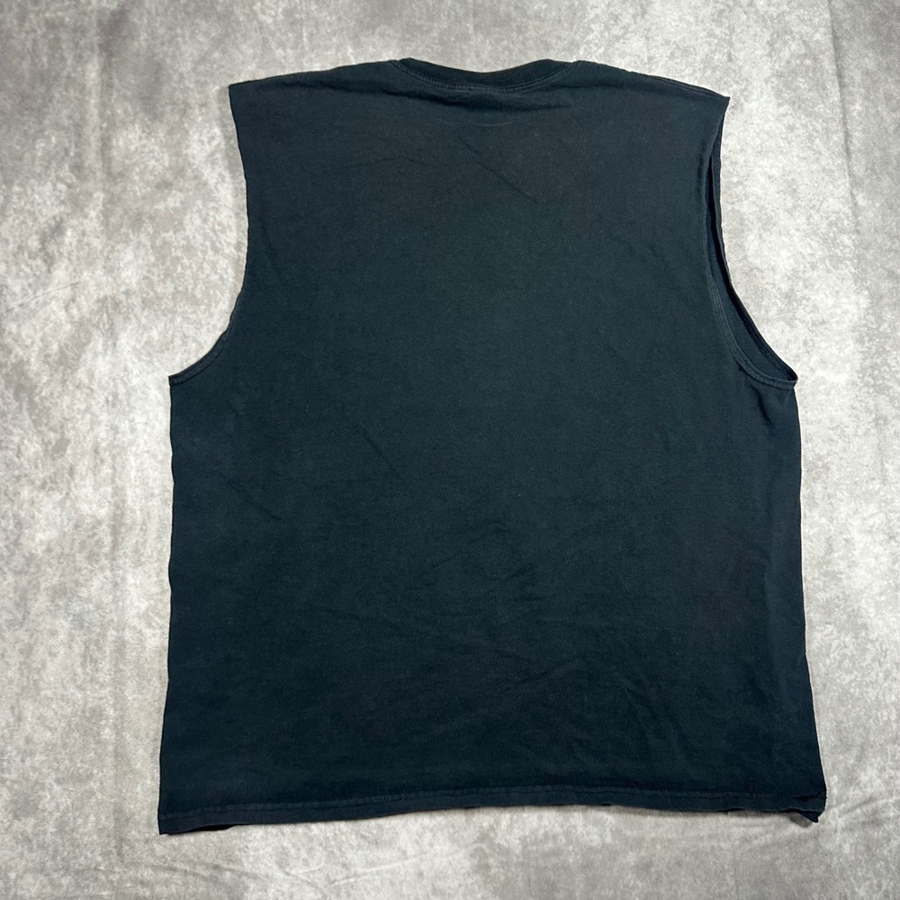 Vtg 2010 American Iron Apparel 8070 Mens XL Black Skull Graphic Muscle Tee Tank - Picture 2 of 8